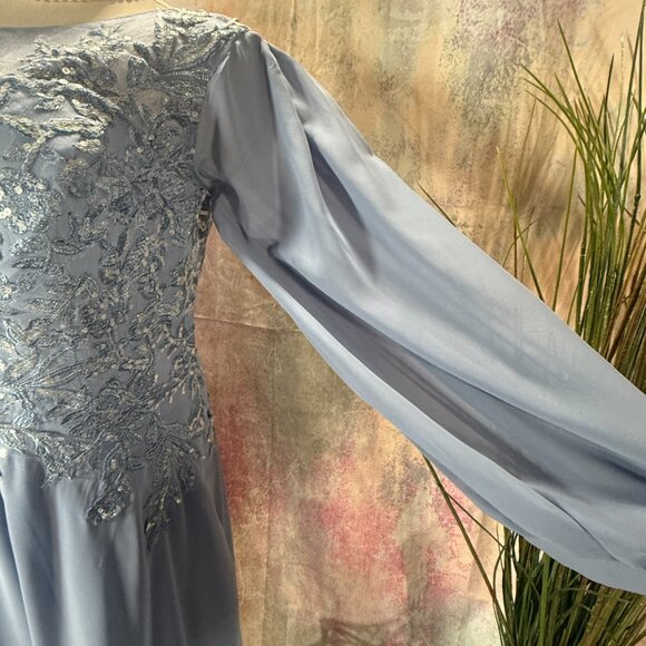 NEW πWedding Dress Chiffon Long Sleeves Lace Sequins Mother Bride/ Groom Dress - Picture 4 of 16